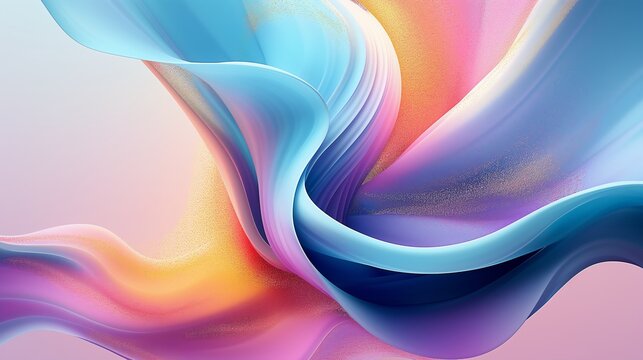 Serene calming soft pastel gradient wavy background, Fluid flowing abstract banner, Dreamy subtle and soothing the senses concept, AI generated