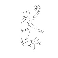 basketball player sketch on white background vector