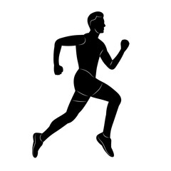 man running silhouette on white background vector