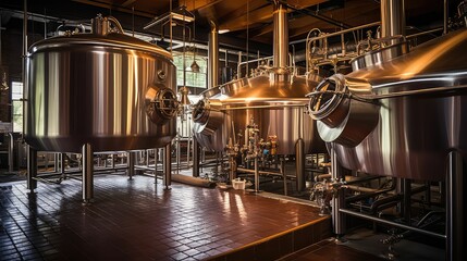 Obraz na płótnie Canvas stainless brewery equipment