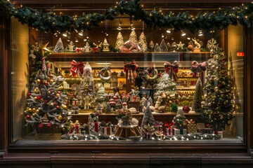 Seasonal Window Decoration Featuring Christmas Elegance