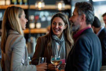 Business Mixer: Female Professional Engaging Colleagues