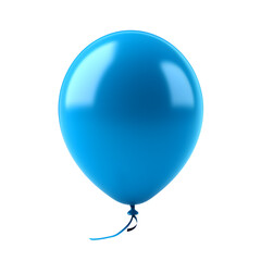 3D Rendering blue helium Balloon Isolated on white and transparent background