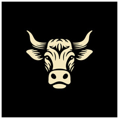 cow head silhouette simple stencil