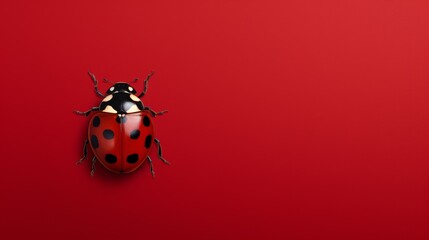 Charming Ladybug Beauty on solid background.