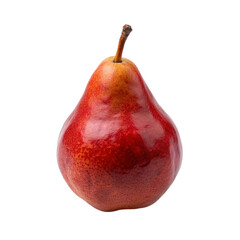 Red pear isolated on transparent background.