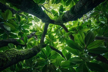 The Canopy of Life A Bird's Eye View of a Tropical Rainforest Generative AI