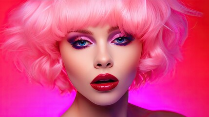 woman pink pop art