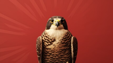 Powerful Falcon Beauty on solid background.