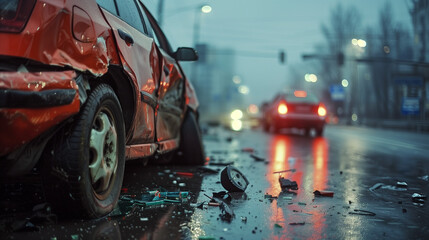 car accident on the street, road safety concept