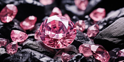 pink diamonds сreated with Generative Ai