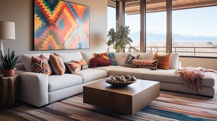 eclectic blurred southwest home interior
