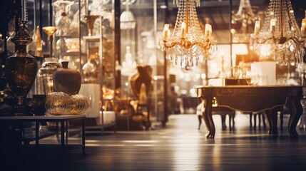 opulent blurred interior design store