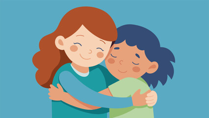 Both siblings hug each other tightly with closed eyes providing a safe and comforting space for each other to share their emotions.