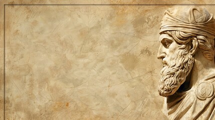 Portrait of a gentle and flawless thinking stoic marble statue. Perfect for background and quotes. With copy space. empty space
 - obrazy, fototapety, plakaty
