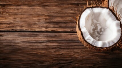 Obraz na płótnie Canvas wooden cut coconut background