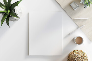 White blank book mockup generated.Ai