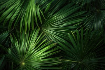 Close up of green leaf on dark tropical background.