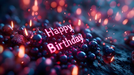 a minimalist Happy Birthday message, with clean lines and refined typography, adding a touch of sophistication to any celebration, in cinematic 16k resolution. - obrazy, fototapety, plakaty