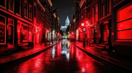  narrow amsterdam red light district © vectorwin