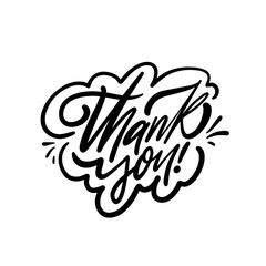 The phrase Thank You is rendered in calligraphic lettering, black in color, against a white background.