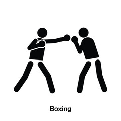 Boxing flat black icon vector isolated on white background