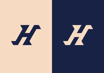 Fototapeta premium Letter H solid Logo.set of creative letter h logo design template