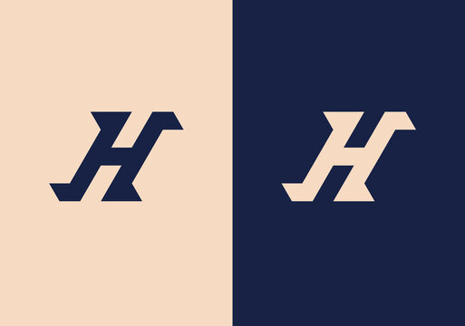Letter H solid Logo.set of creative letter h logo design template