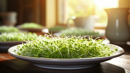 vibrant alfalfa sprouts - obrazy, fototapety, plakaty
