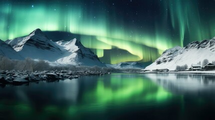 landscape iceland northern lights