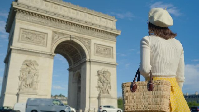 Woman Facing Arc de Triomphe