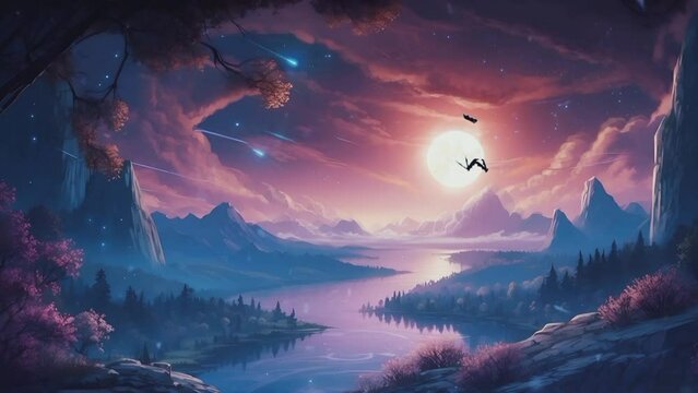 Mesmerizing Celestial and Natural Views. Seamless looping 4k time-lapse virtual video animation background