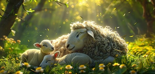 The Sheep's Dream A Pastoral Scene Generative AI