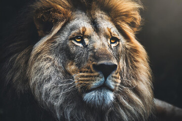 Portrait of a lion.