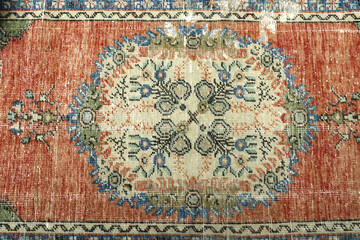 Textures and patterns in color from woven carpets - 777150936