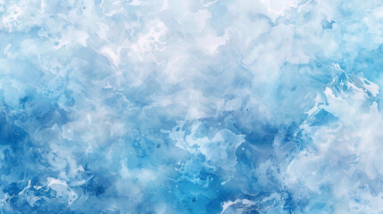 Fototapeta premium Watercolor drawing of waves and clouds. Abstract watercolor background.