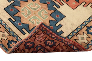 Textures and patterns in color from woven carpets - 777152572