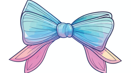 Cold gradient line drawing of a cartoon tied bow flat