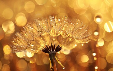 Whispers of Hope A Dandelion Amidst a Blur of Lights Generative AI