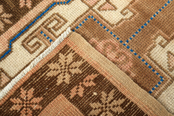 Textures and patterns in color from woven carpets - 777153593