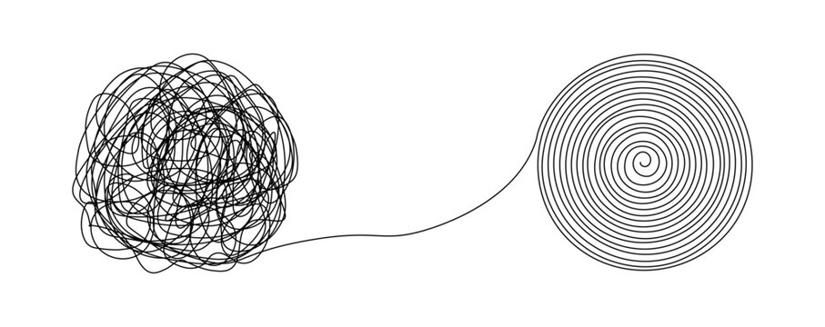 Continuous one line drawing of Business concept of solving problems.  Way to go through the confusing situation. Solve the difficulties. Editable stroke. Vector 