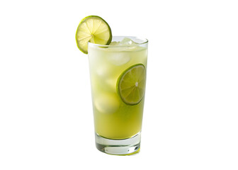 Chilled water with fresh lime and lemon juice transparent background