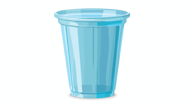 Blue plastic cup illustration vector on a white background