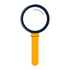 Magnifying glass cartoon illustration. School supply isolated on hite background.