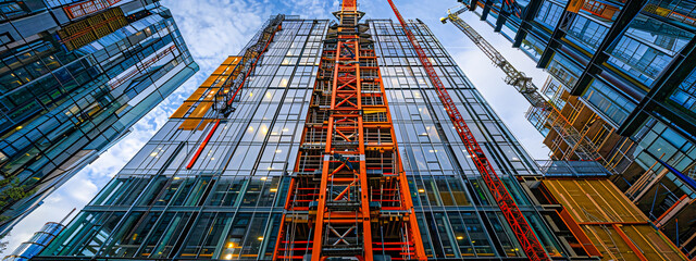 Dynamic construction site, the foundation of future landscapes and architectural wonders