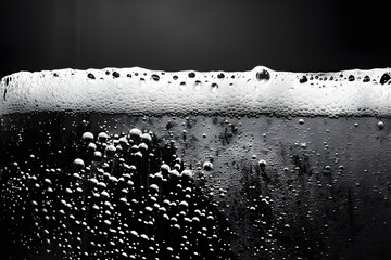 Clear macro image of water drops on black background, with hints of blue, representing fluidity and motion