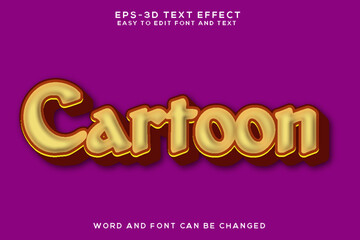 Cartoon colorful 3d text effect
