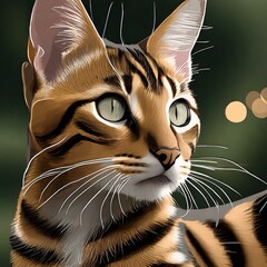 illustration of a beautiful bengal cat