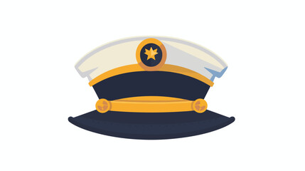 Captain hat icon flat vector isolated on white background