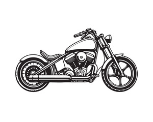 Obraz na płótnie Canvas Moto bobber, vector illustration - Motorbike isolated on white background